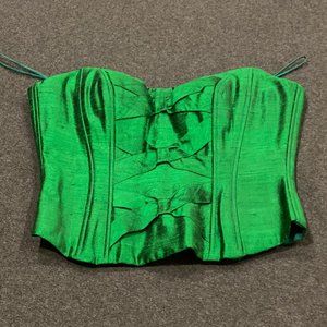 Raw Silk Emerald Green Corset